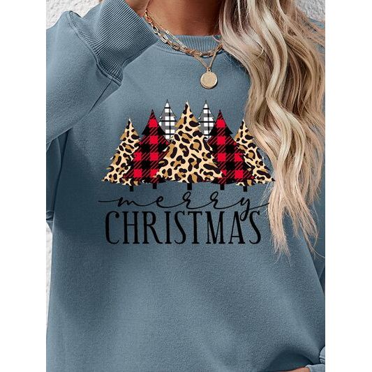 MERRY CHRISTMAS Round Neck Long Sleeve Sweatshirt